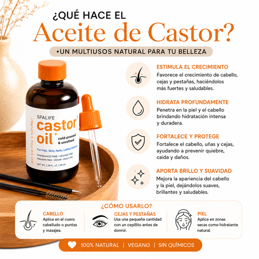 Aceite de Castor Orgánico Premium – 100% Puro, Prensado en Frío